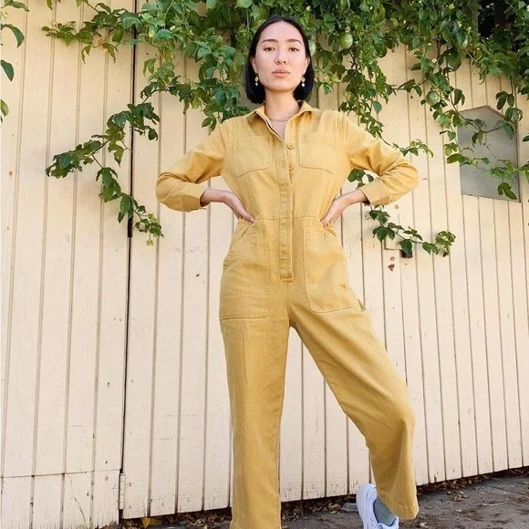 Yellow Utility Jumpsuit - Picture 1 of 3